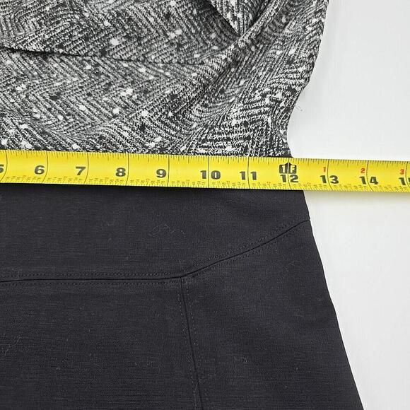 Guess Los Angeles Blouson Fitted Dress 3 Cowl Neck Cap Sleeve Black White - Picture 12 of 12